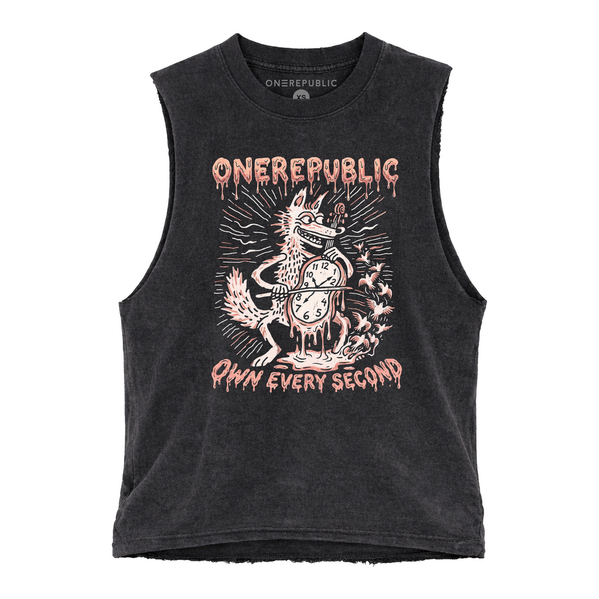 Own Every Second Muscle Tank, faded black, front