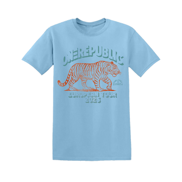 Blue "Escape To Europe" Tiger Tee